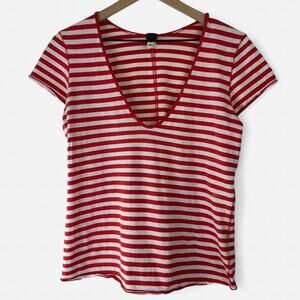 Free people we the free red & white striped v neck tee